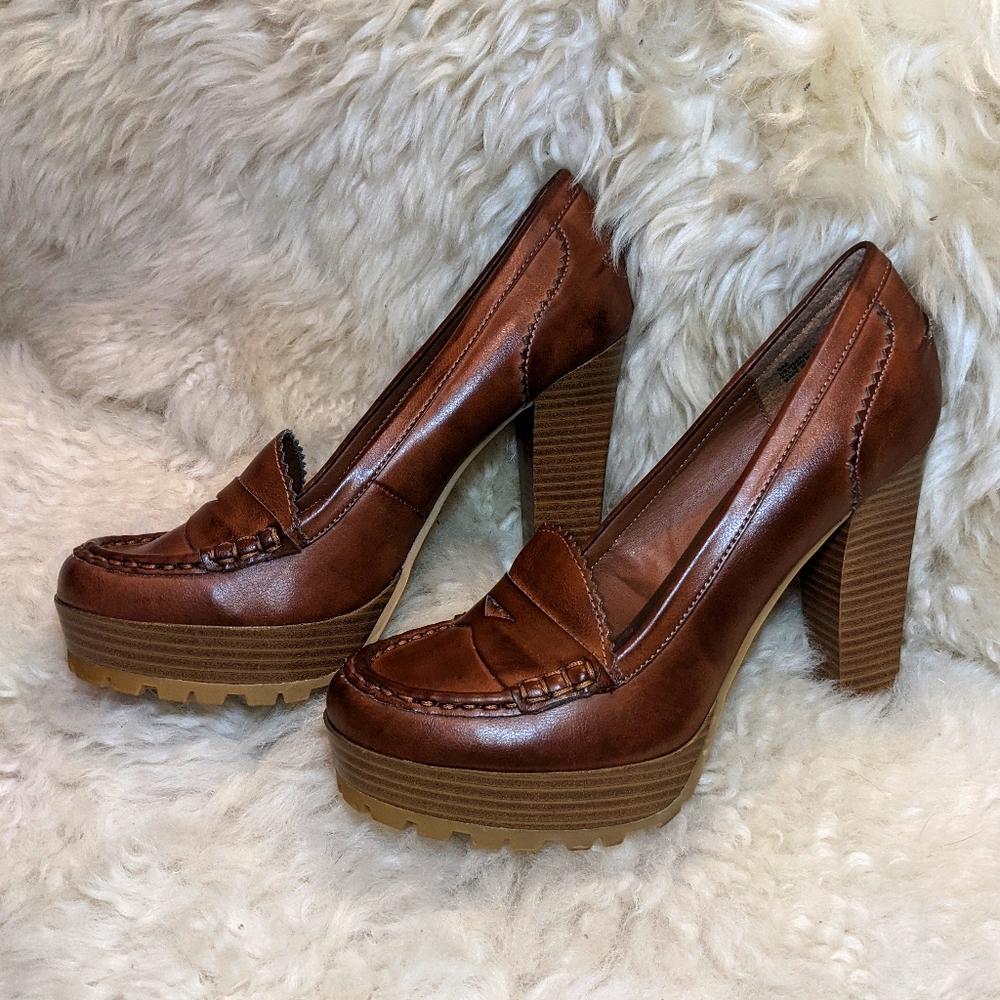 MIA *Never Worn* Stacked Heel Loafers